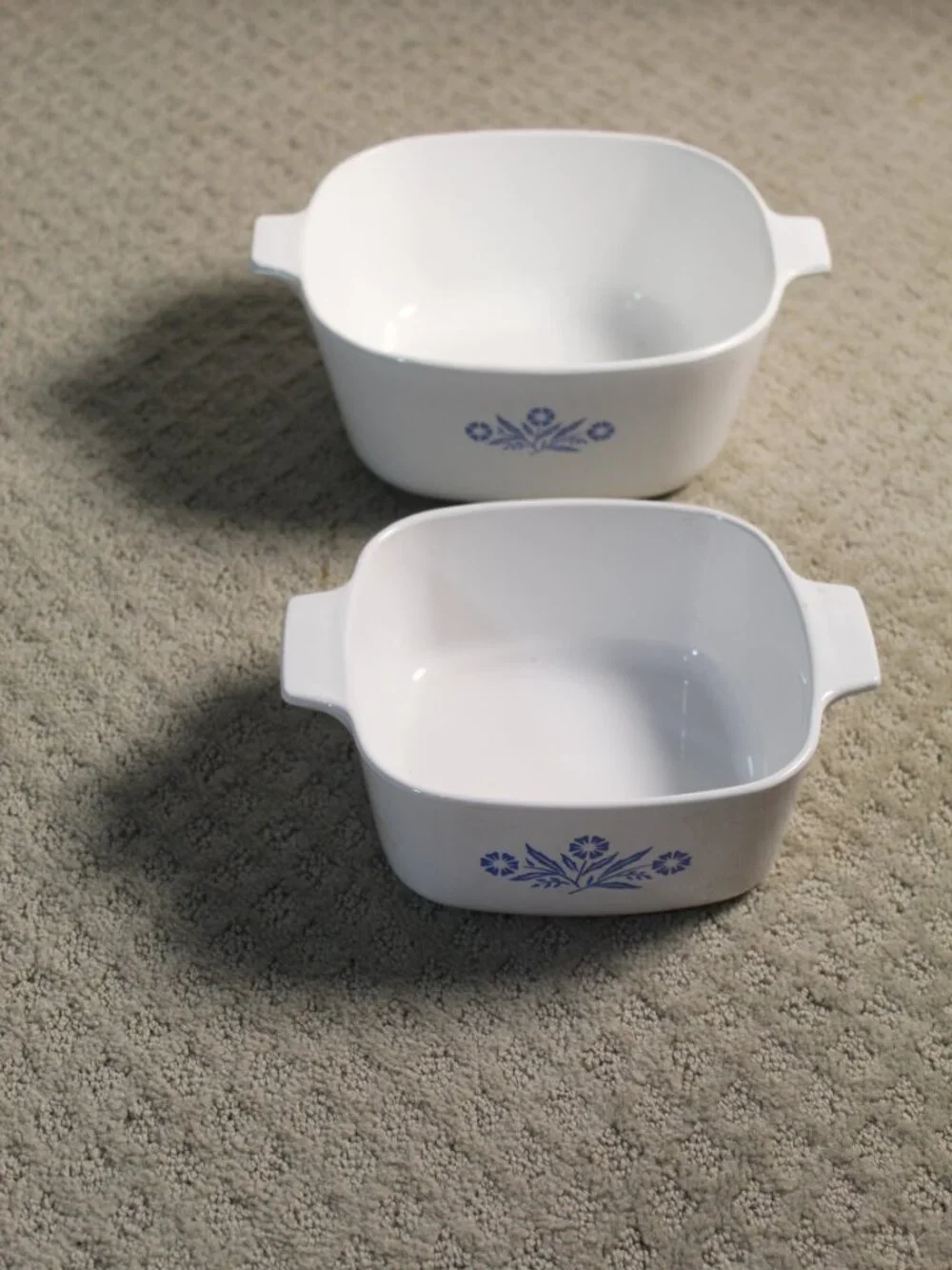 Set of 2 Vintage 60's Corningware Blue Cornflower Casserole Dishes 1.5L & 2.5Qt
